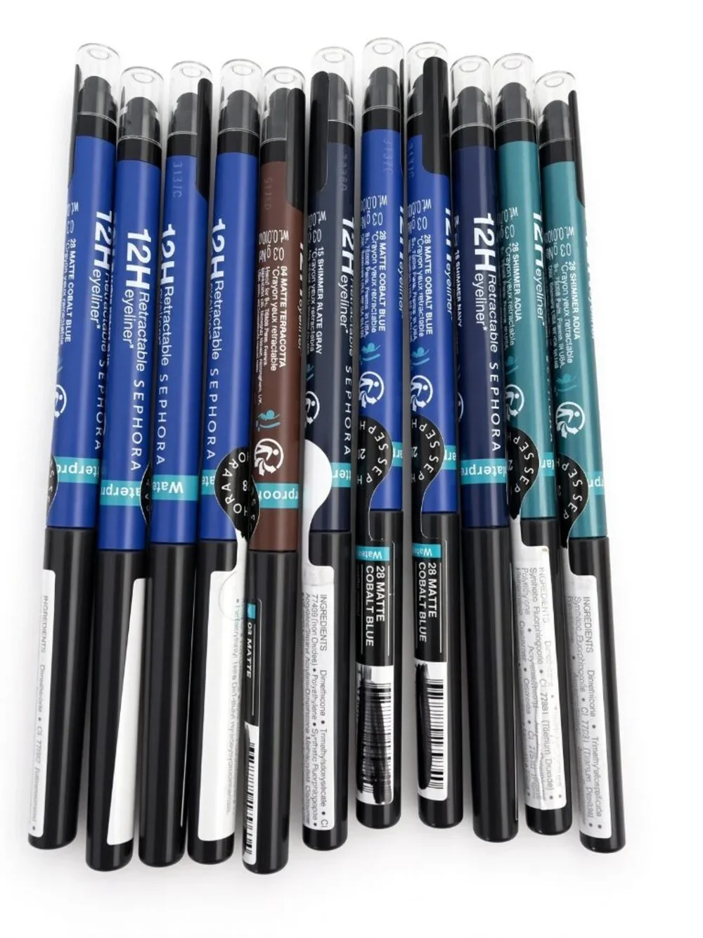 Sephora 11-Pc Lot Eyeliner 12HR Retractable Waterproof NWT